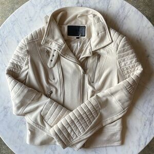 Comme USA Women’s Cream Suede Moto Jacket Size Medium
